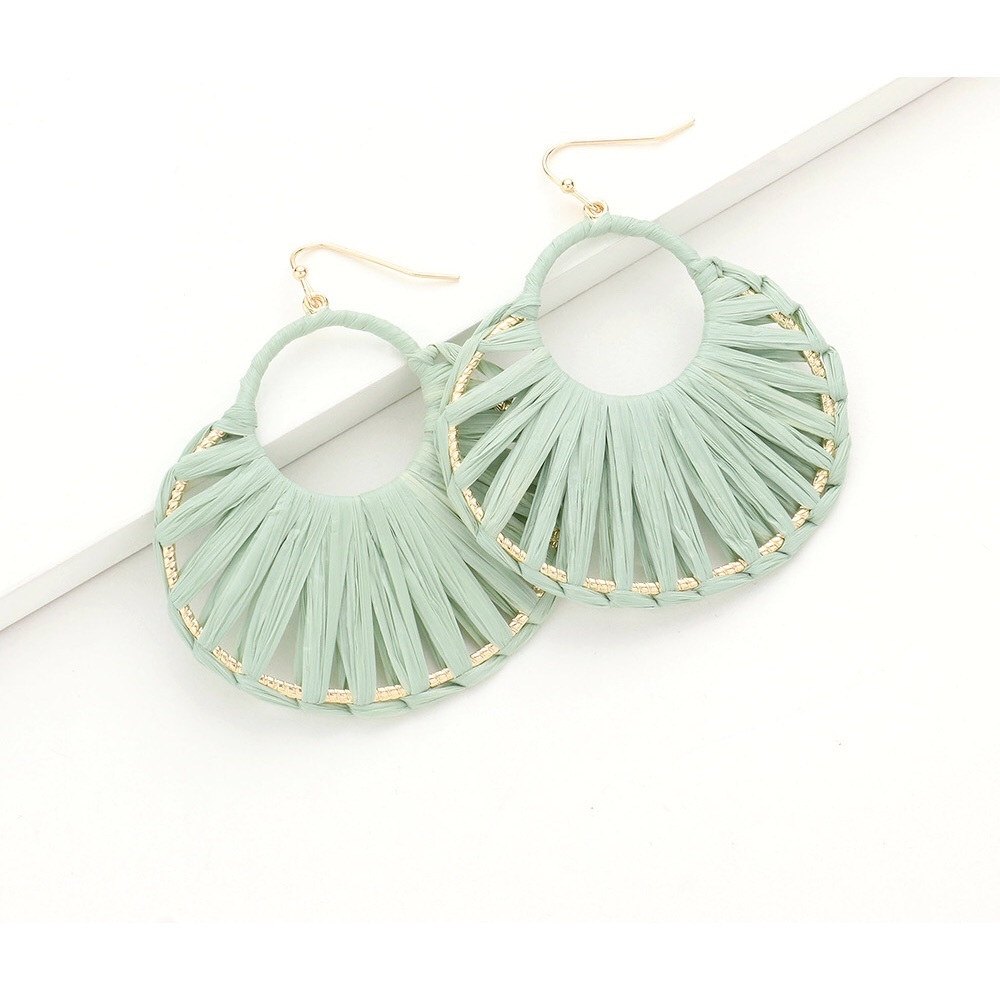 Mint Color Geometric Earrings